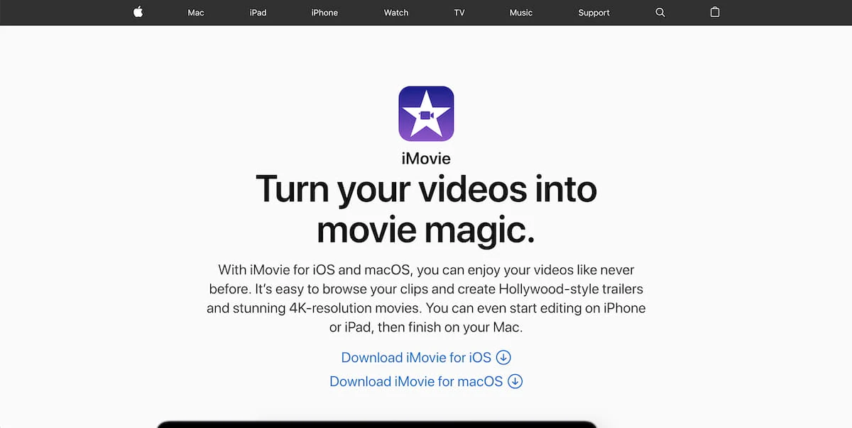 Éditeur vidéo iMovie