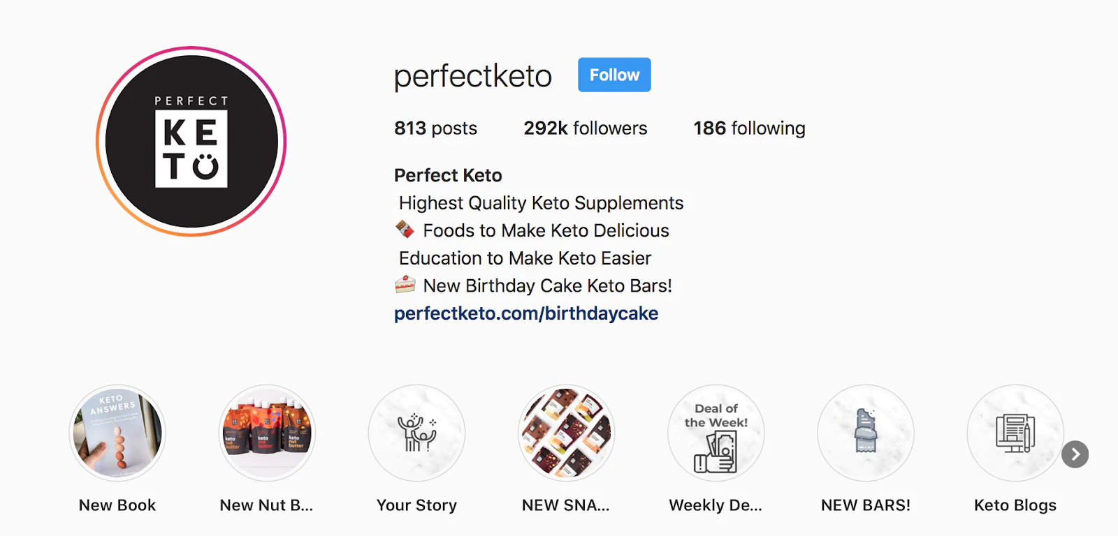 Perfetto Keto Instagram Bio