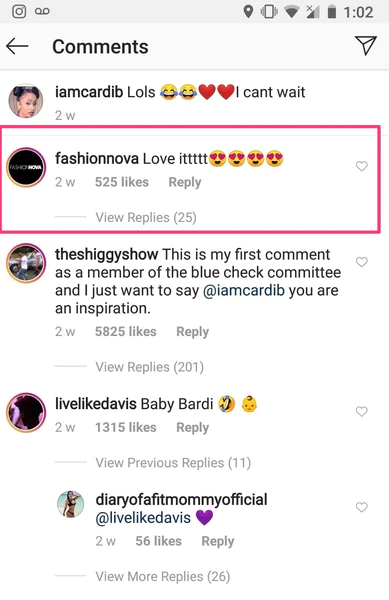 Comentarii la Cardi b IG