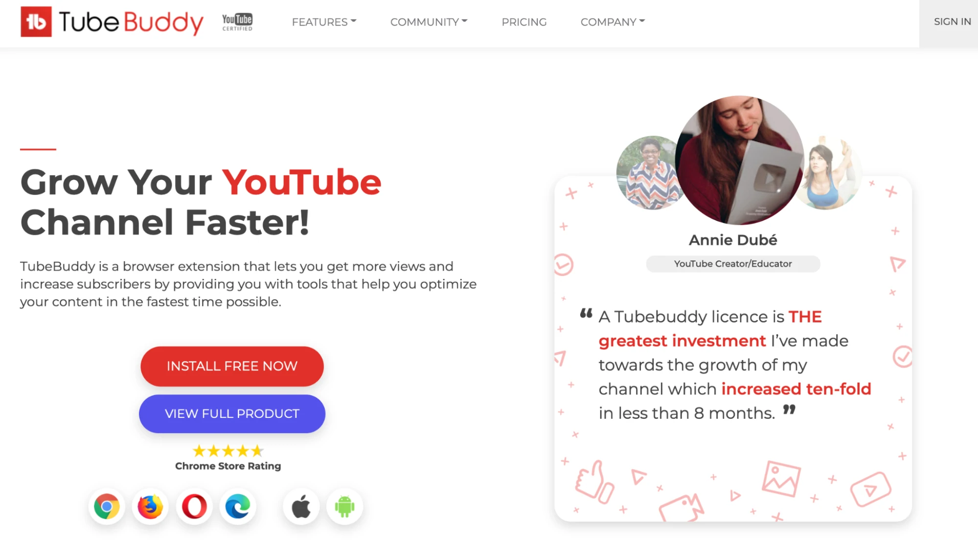 TubeBuddy is a great YouTube channel management tool