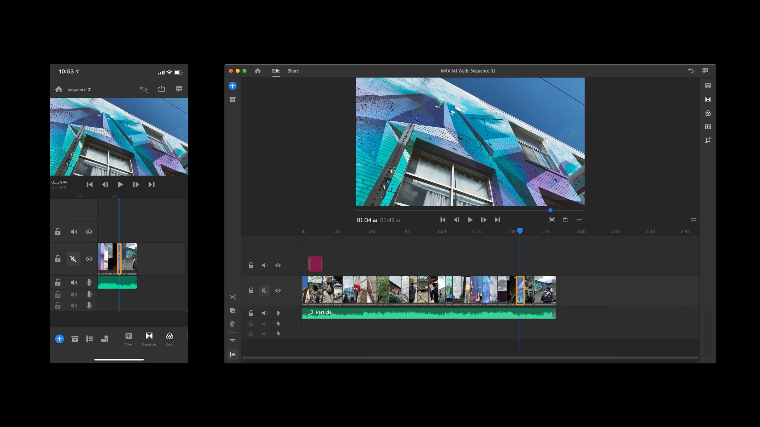 Adobe Premiere Rush идеально подходит для начинающих