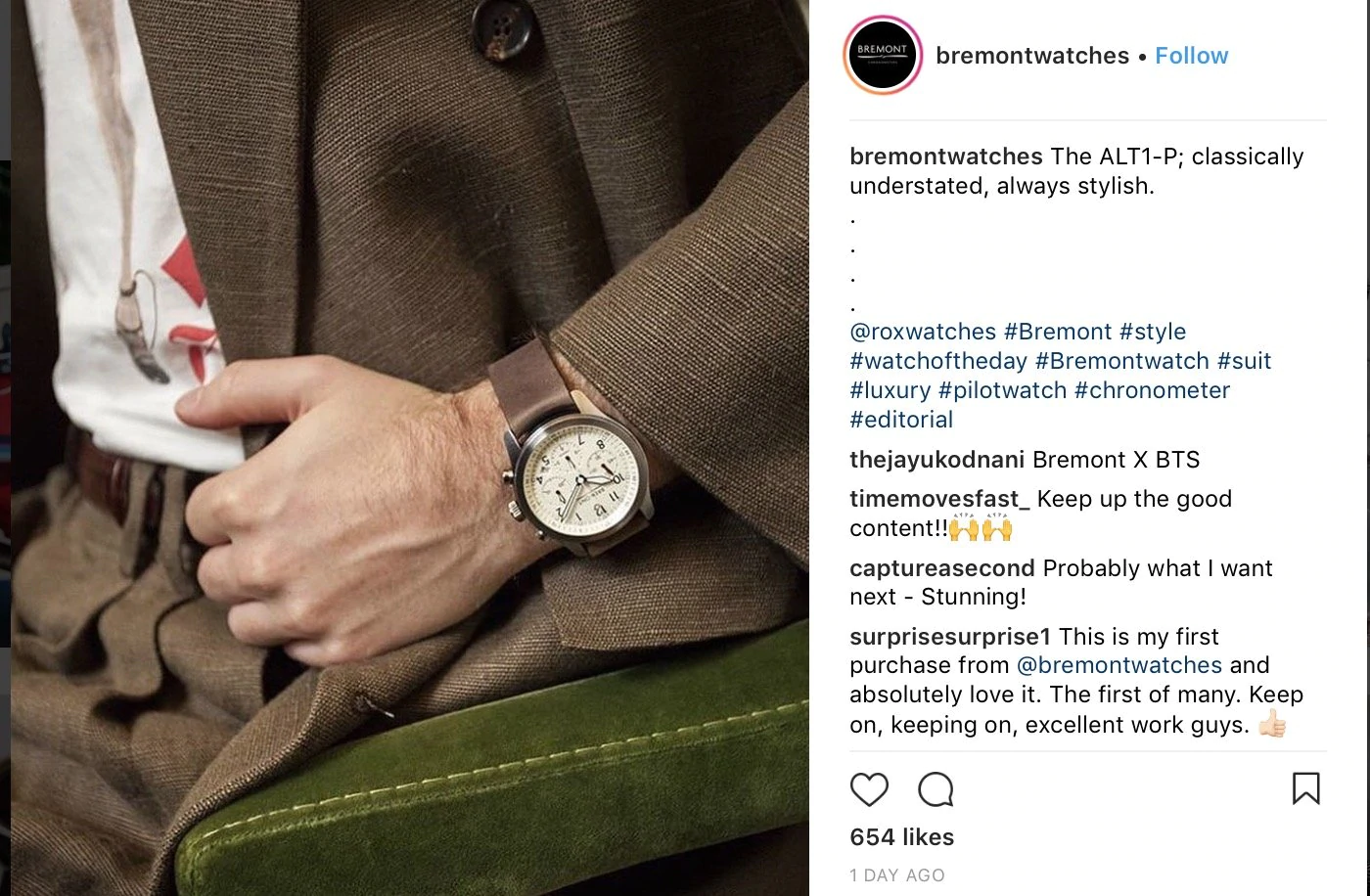 bremont 시계 hashtag example