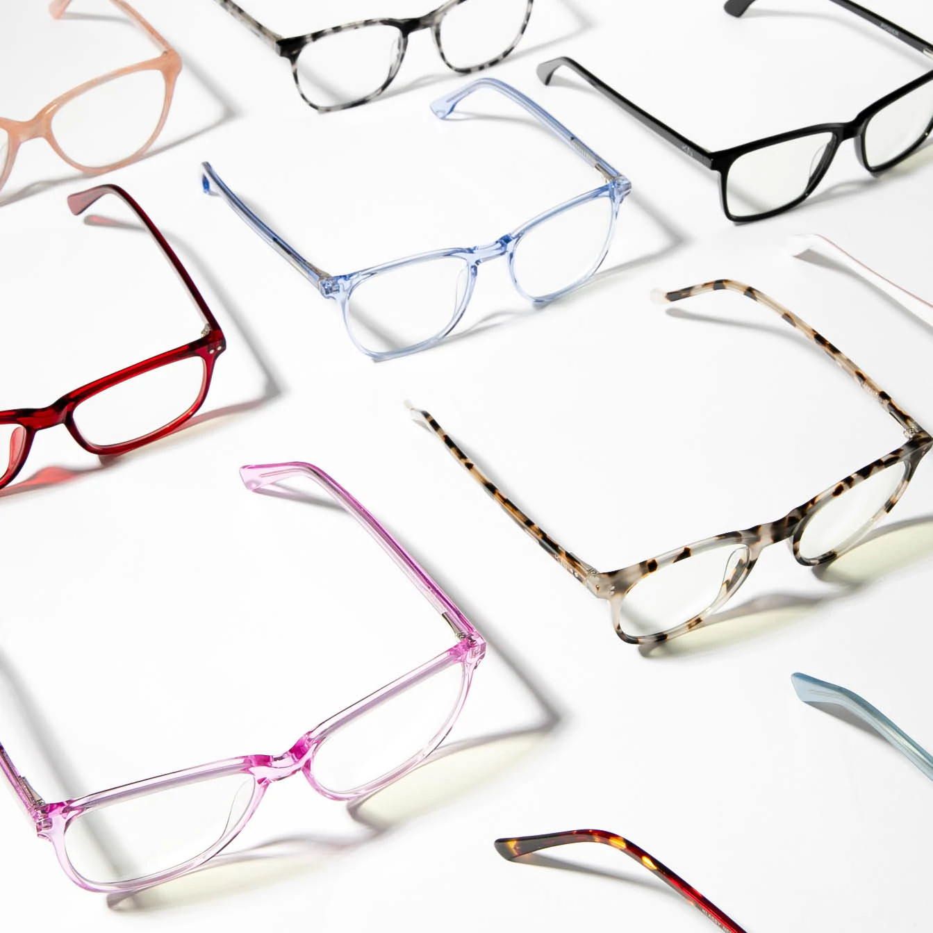 A flat-lay of glasses made by Klassy Network.