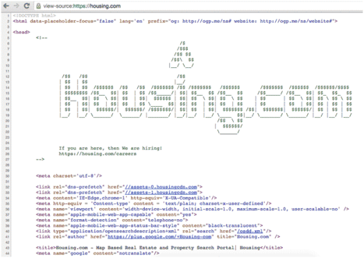 codice sorgente di housing.com