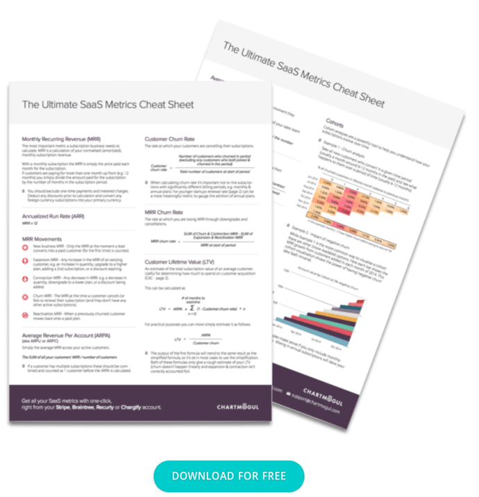 Cheat sheet di ChartMogul