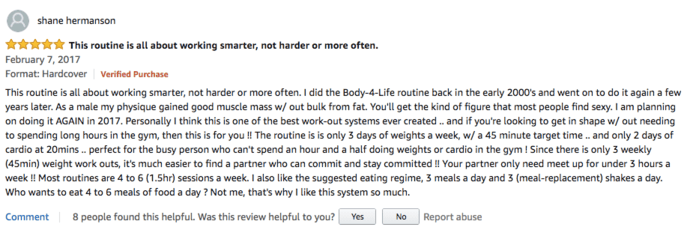 Recensione Amazon di Body for Life