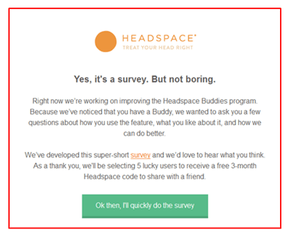 exemplo de e-mail marketing headspace