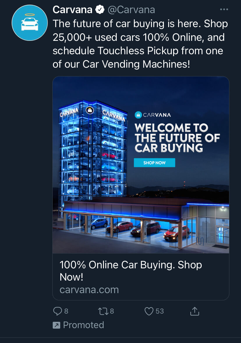 Exemple de marketing du cycle de vie client Carvana