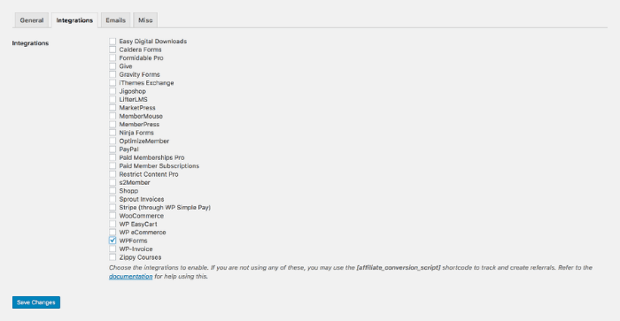 integrate WPForms