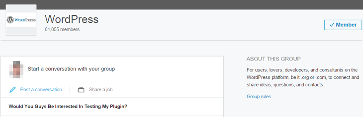กลุ่ม LIkedIn WordPress ที่ใหญ่ที่สุด