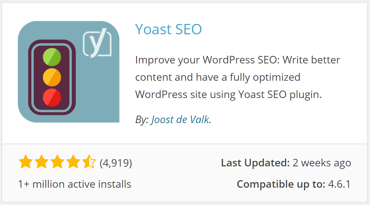 Yoast SEO 플러그인 세부정보