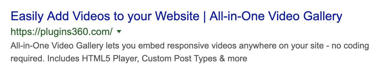 Plugins360 추천 Google 검색 결과 스니펫
