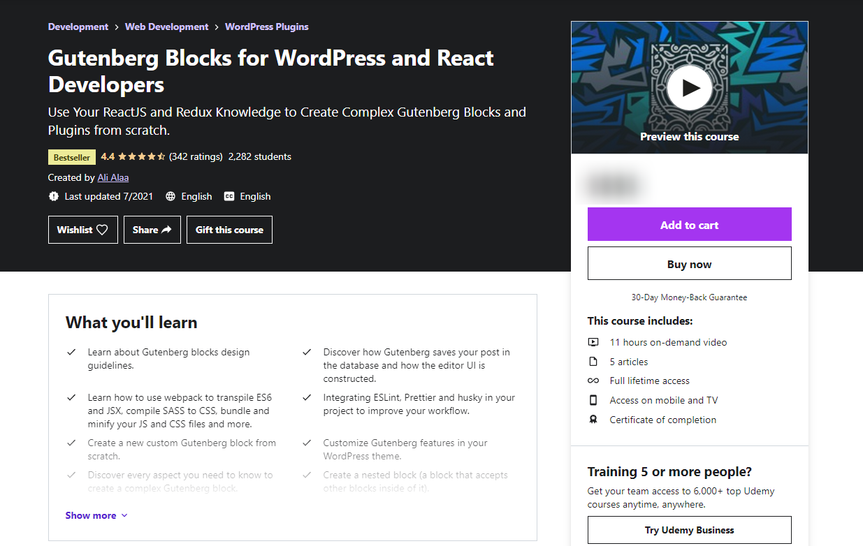 Bloques de Gutenberg para desarrolladores de WordPress y React