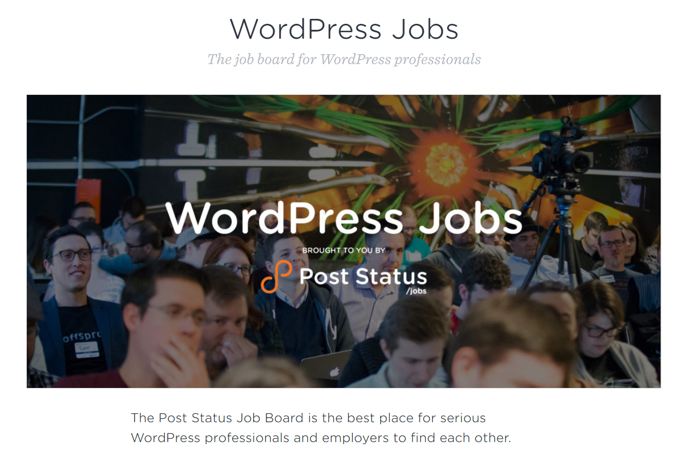 Post Status Job Board, onde as posições do agente de suporte ao cliente do WordPress podem ser encontradas