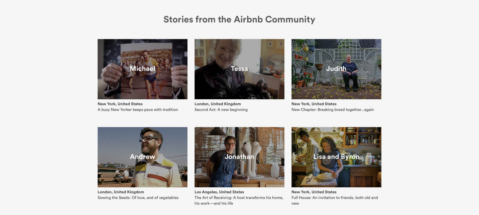 Histórias da comunidade do Airbnb