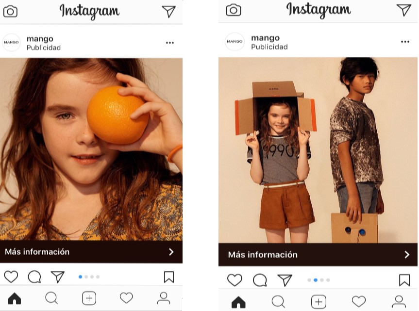 Anuncio de Mango en Instagram