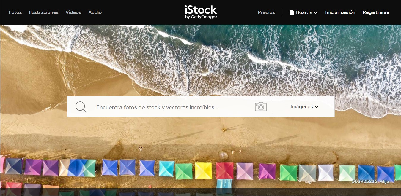 Pagina web de Istock.