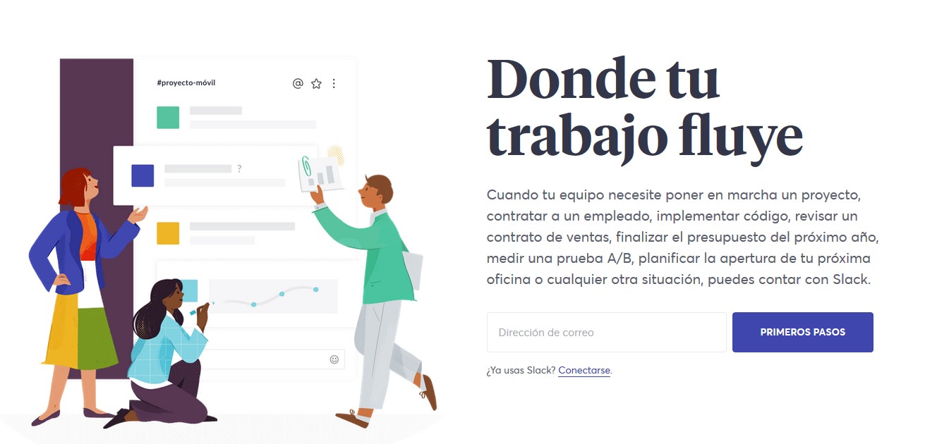 Pagina web de Slack.