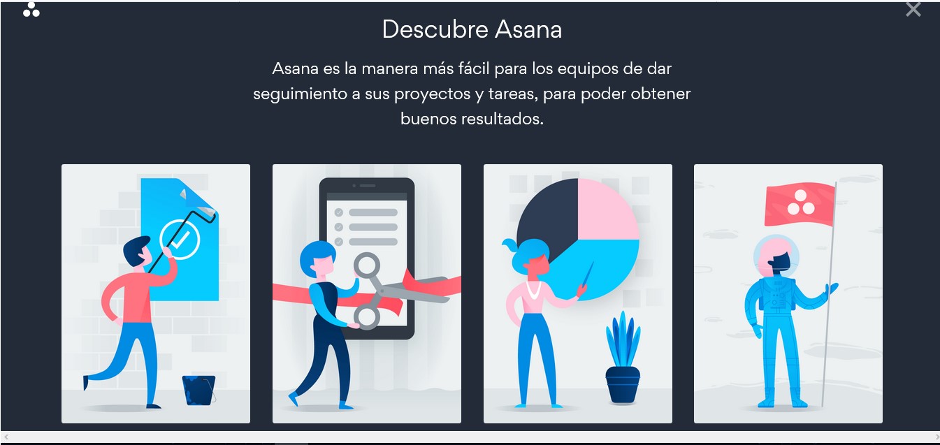 Pagina web de Asana.