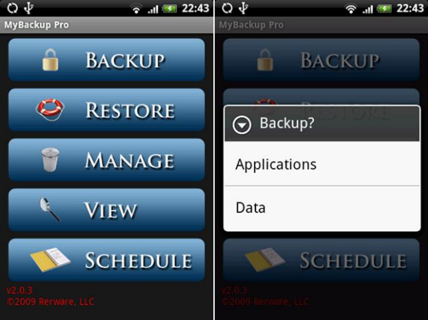 Contoh dari Mybackup Pro.