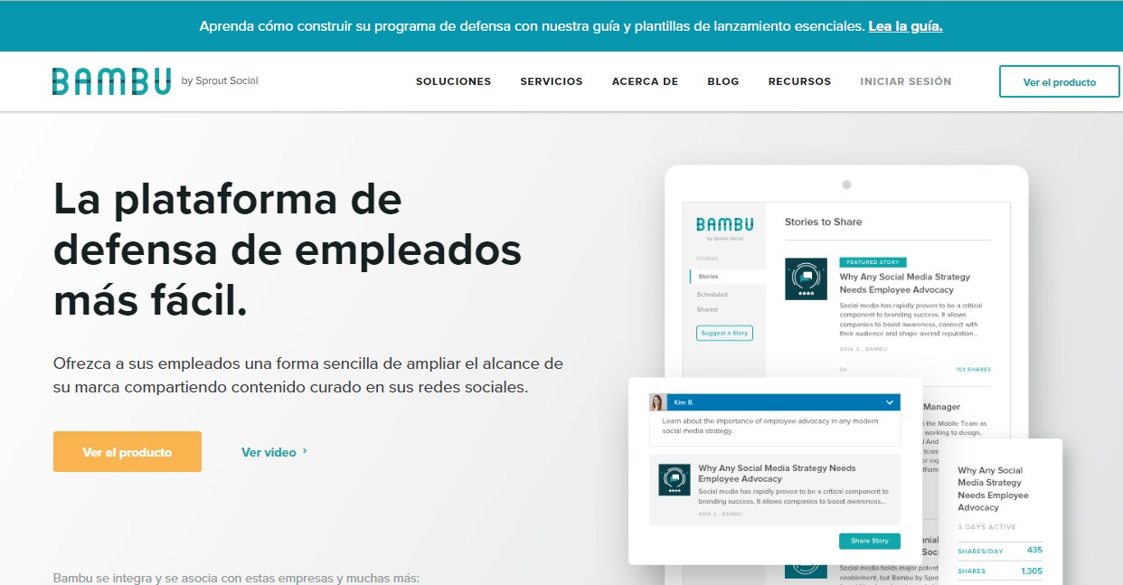 Herramienta "Bambu" de Sprout Social.