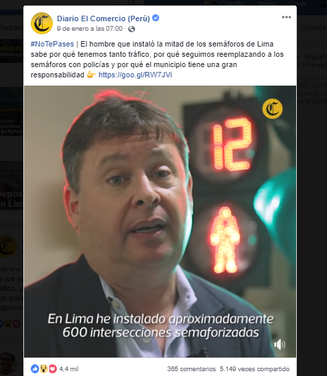 Campana "No te pases" de El Comercio.