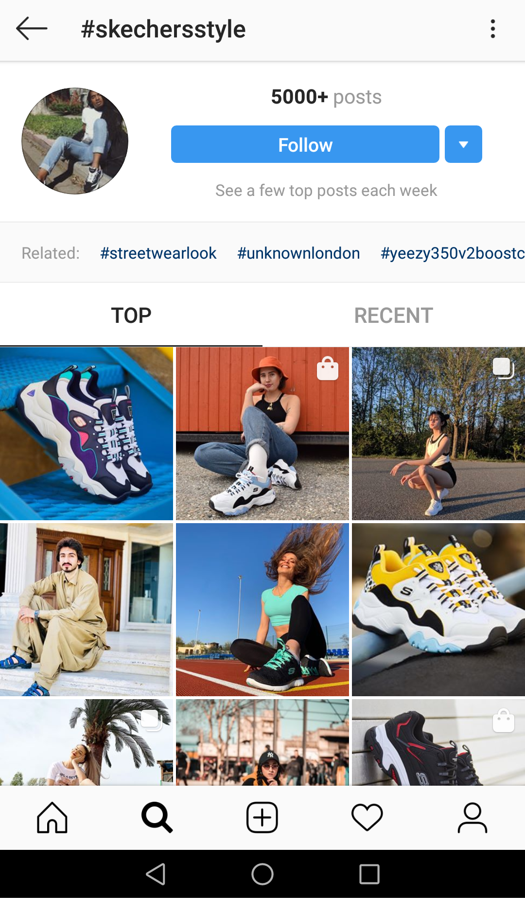 Hashtag-ul Skechers Instagram