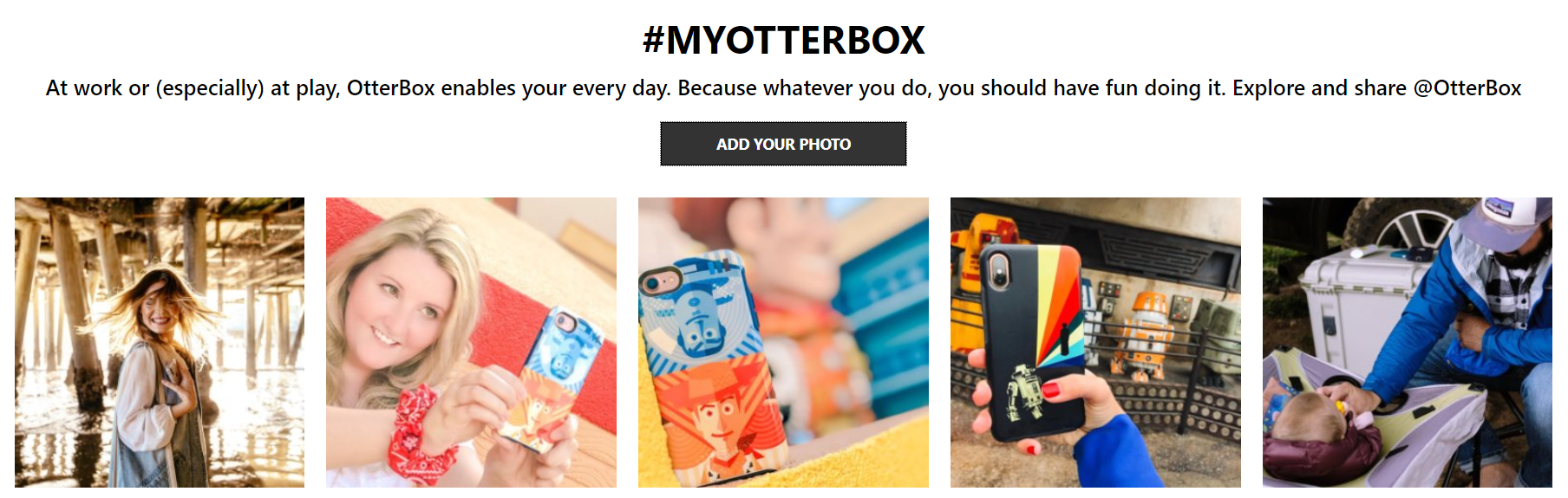 Otterbox prezintă fotografiile lor de pe Instagram pe site