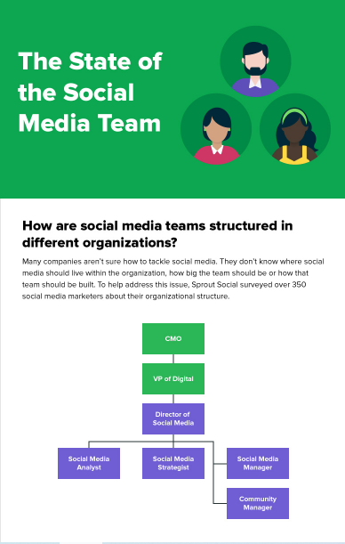 infografis kecambah tentang keadaan tim media sosial