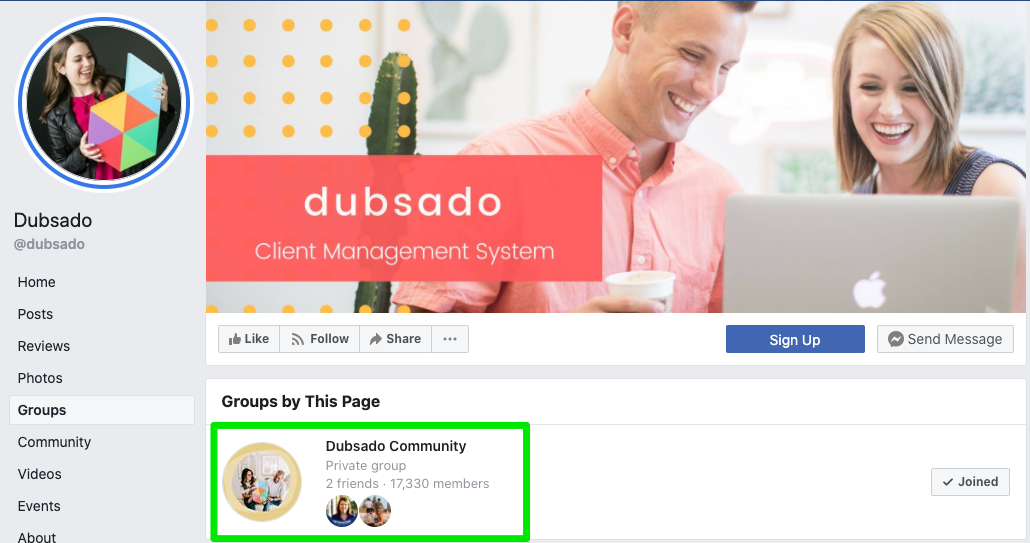 dubsado Facebook 社區參與