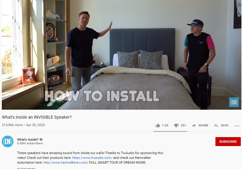 saluran youtube apa yang ada di dalamnya mempromosikan truaudio dengan tautan ke beranda produk di deskripsi