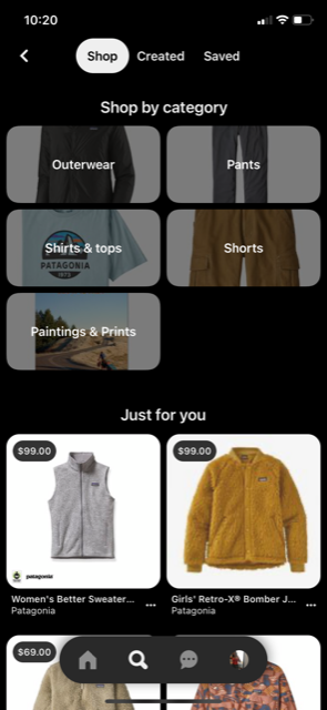 Une collection d'épingles de produits partagées par Patagonia sur Pinterest.