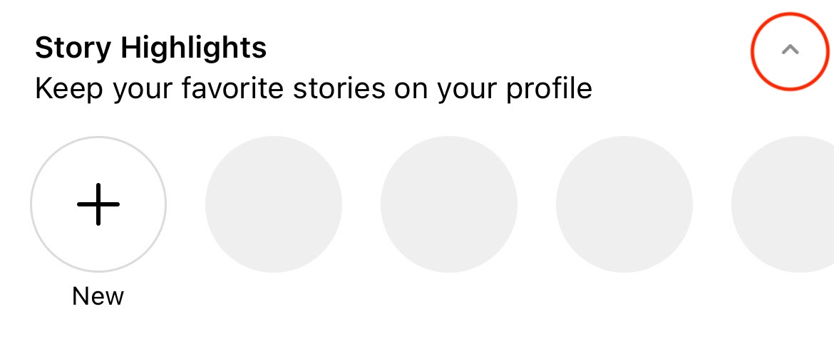 創建任何亮點之前的 Instagram 故事亮點功能的屏幕截圖。