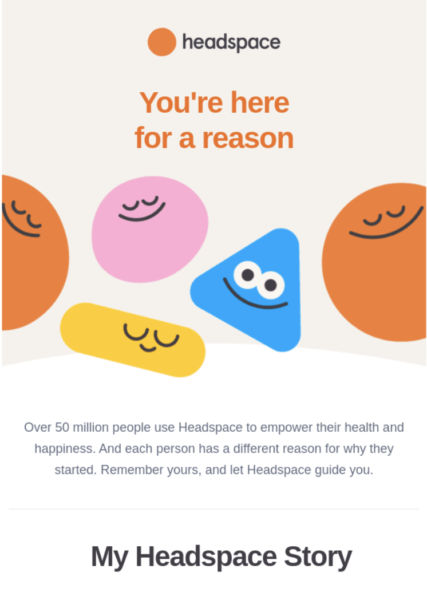 headspace de exemplo de design de email