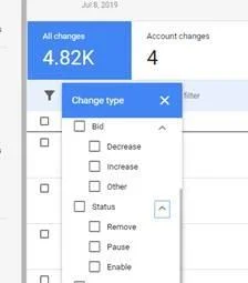 google-ads-non-mostra-i-filtri-della-cronologia-delle-modifiche | Problemi con gli annunci Google