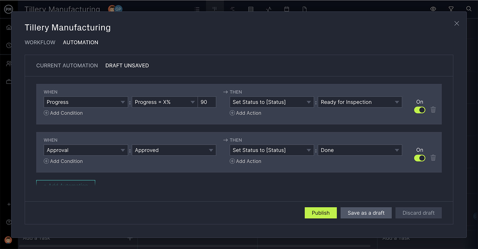 Workflow-Automatisierung von ProjectManager