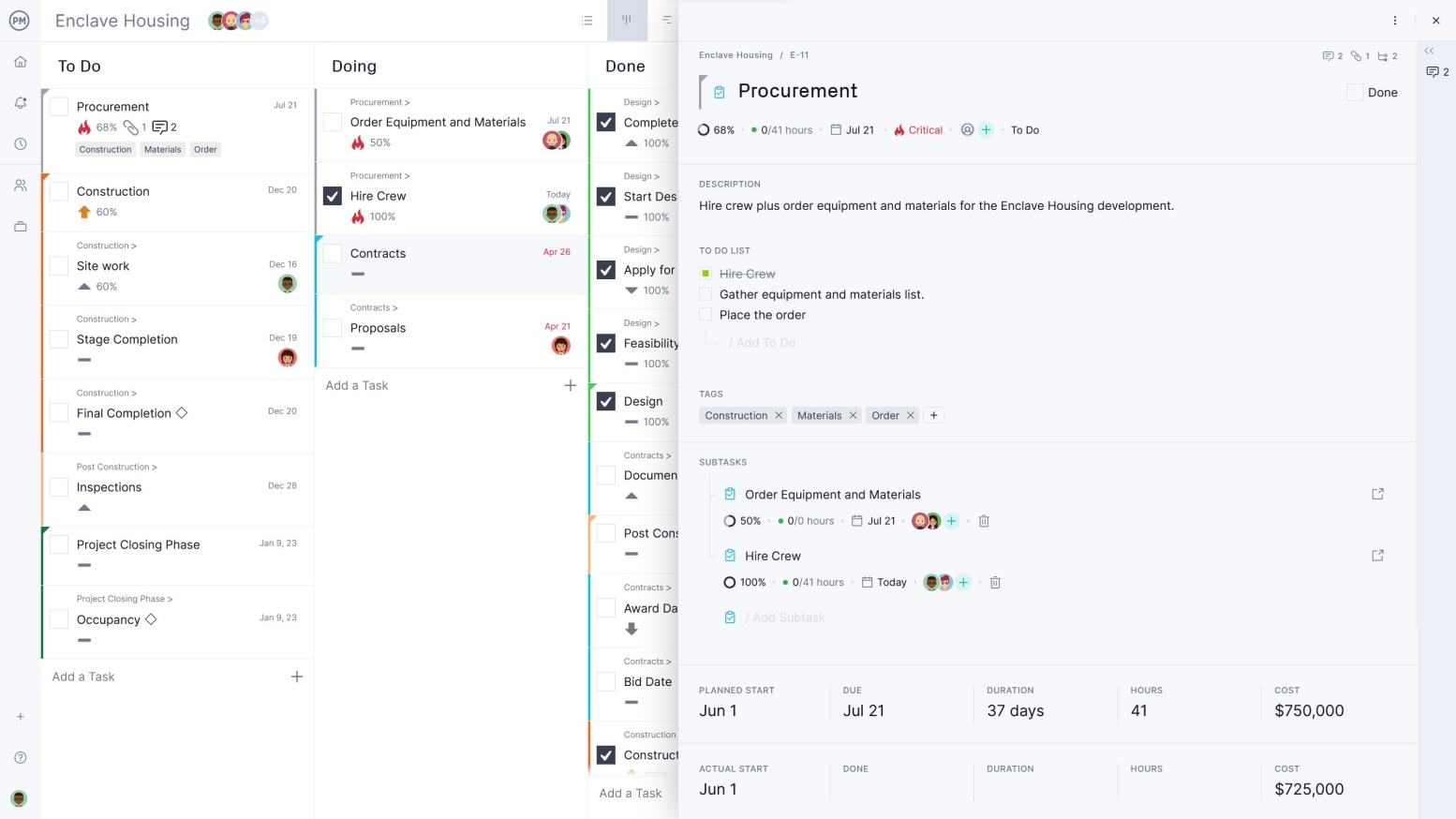 Kollaboratives Kanban-Board im ProjectManager