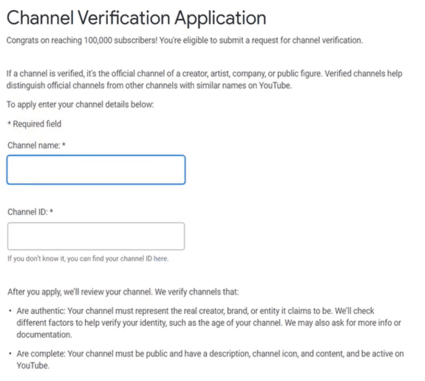 Aplicación de verificación de YouTube