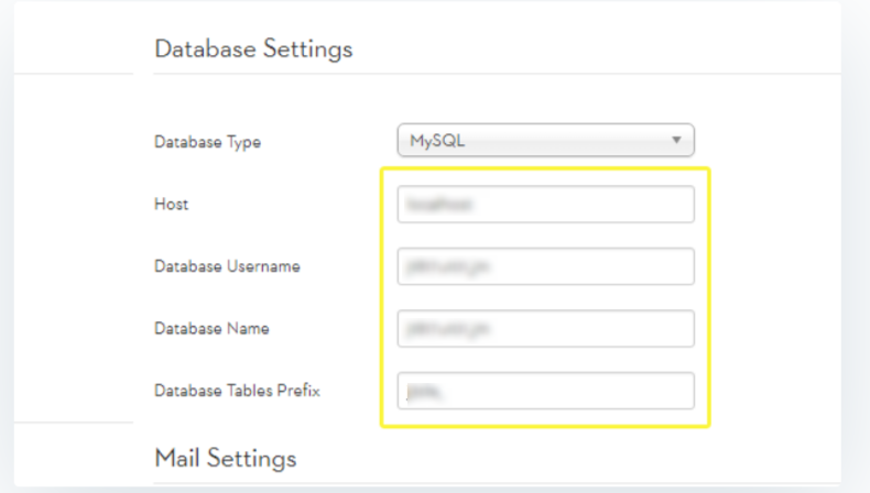 Database Settings- Migrate Joomla to WordPress