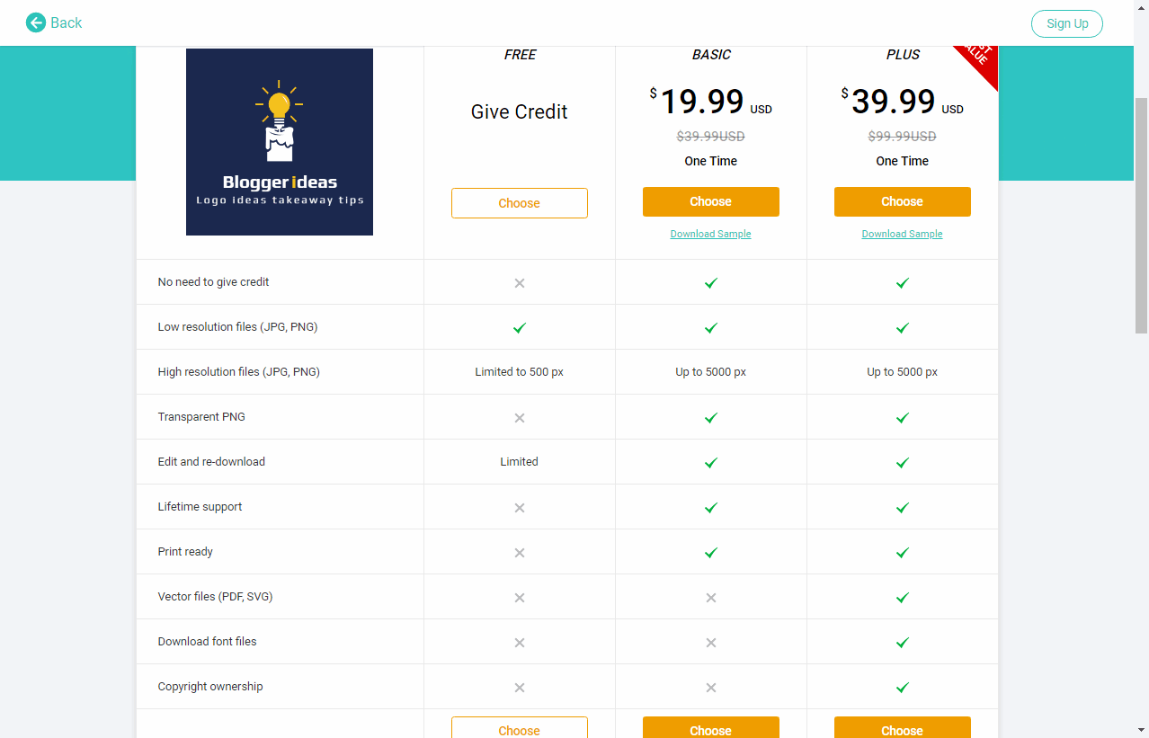 DesignEvo Pricing