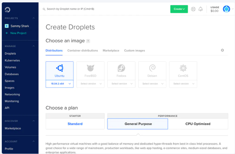 DigitalOcean- Create Droplets