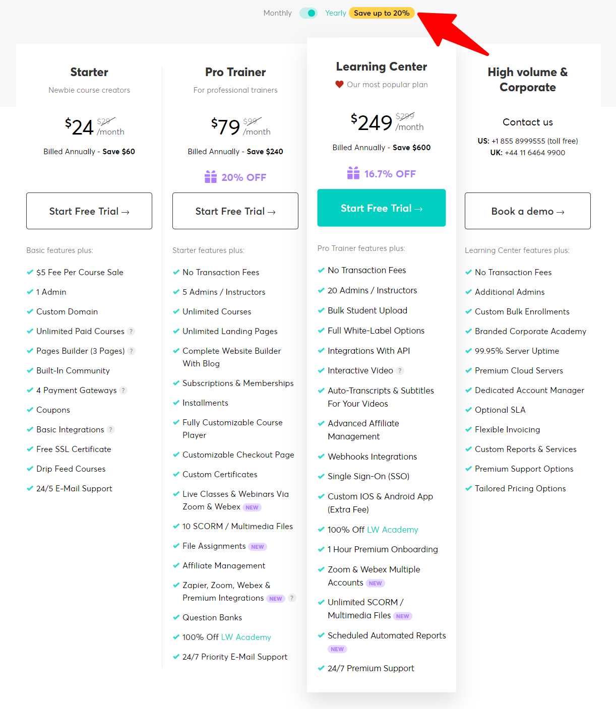 LearnWorlds - Pricing