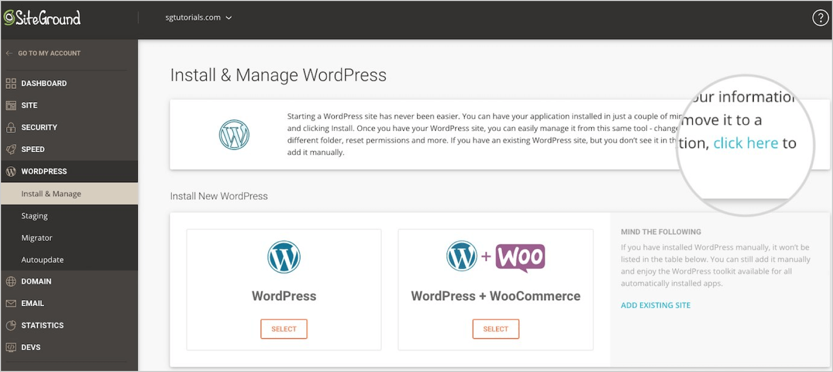 WordPress'e gidin _ SiteGround panonuzdan Kurun ve Yönetin