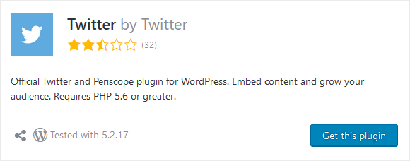 Twitter WordPress プラグイン公式