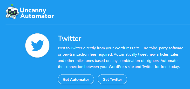 Uncanny Automator WordPress Twitter プラグイン