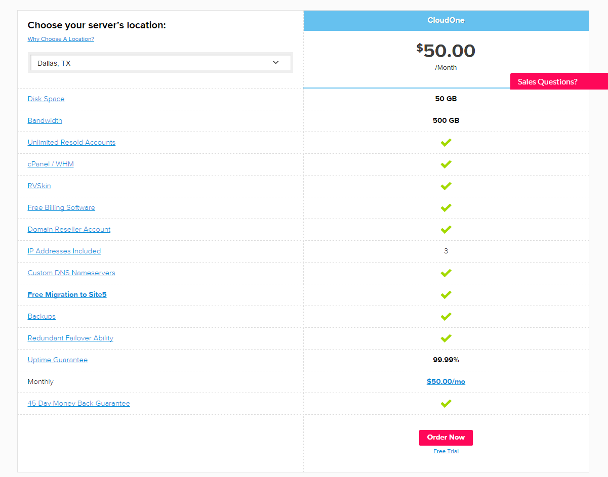 Site5 cPanel Reseller Cloud Hosting