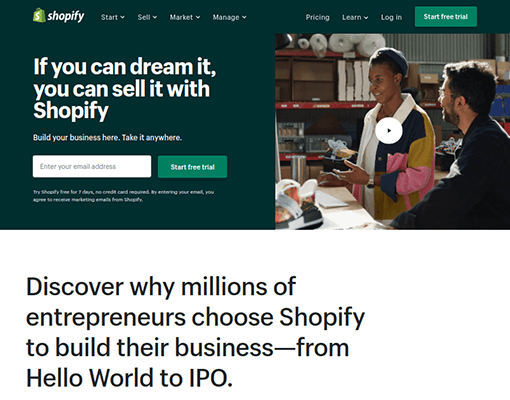 Shopify แพลตฟอร์มอีคอมเมิร์ซ