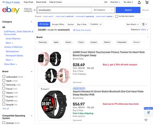 smartwatch ebay