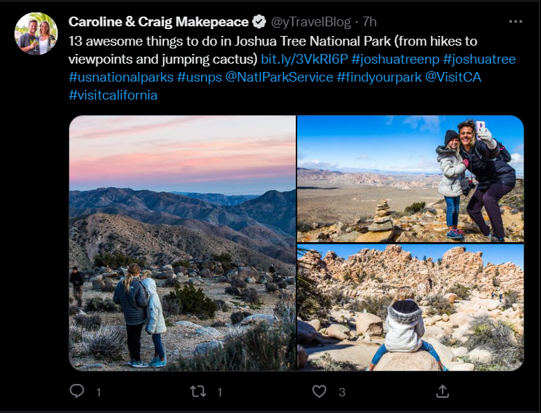 ภาพหน้าจอของทวีตของ Craig และ Caroline Makepeace ผู้มีอิทธิพลใน Twitter