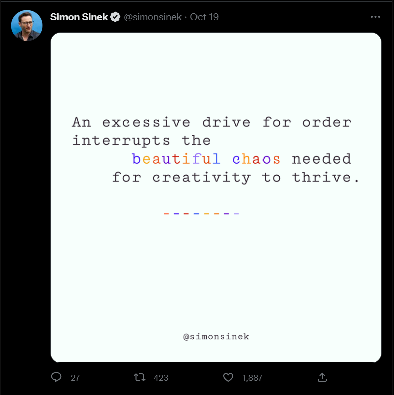 สกรีนช็อตของทวีต Simon Sinek ผู้ทรงอิทธิพลใน Twitter